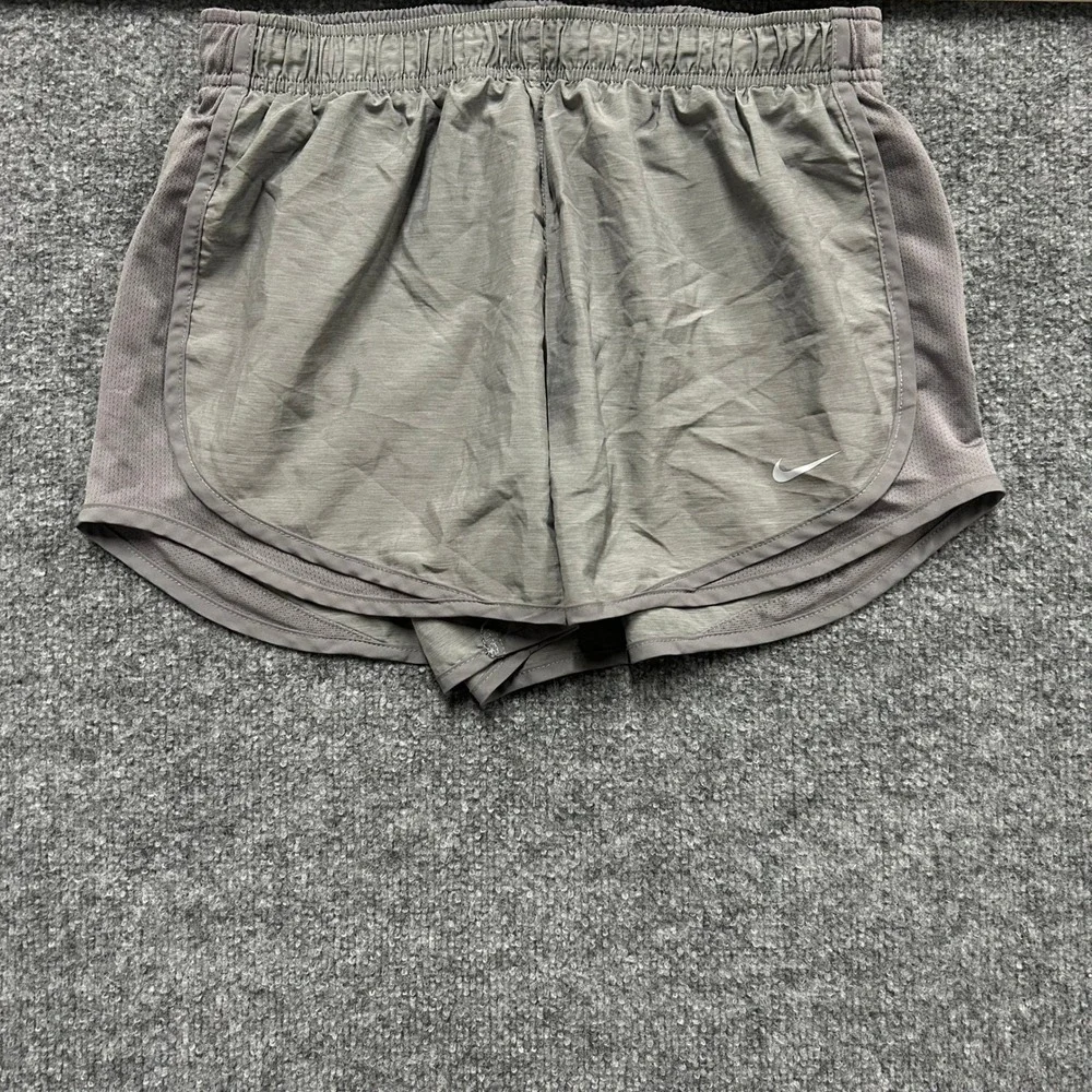 Nike Shorts Womens Size M Gray Dri-Fit Running Athletic Mesh Breathable Workout